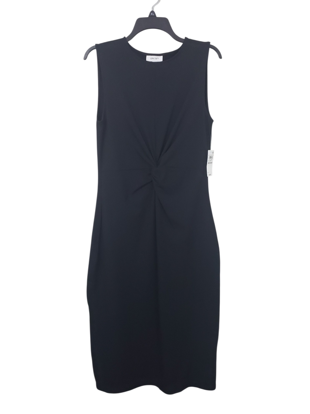 On 34th Sleeveless Black Twist-Front Sheath Dress Size Medium